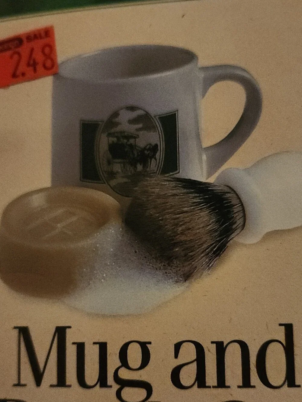 Surrey Mug and Shave Brush Set - White and Brown